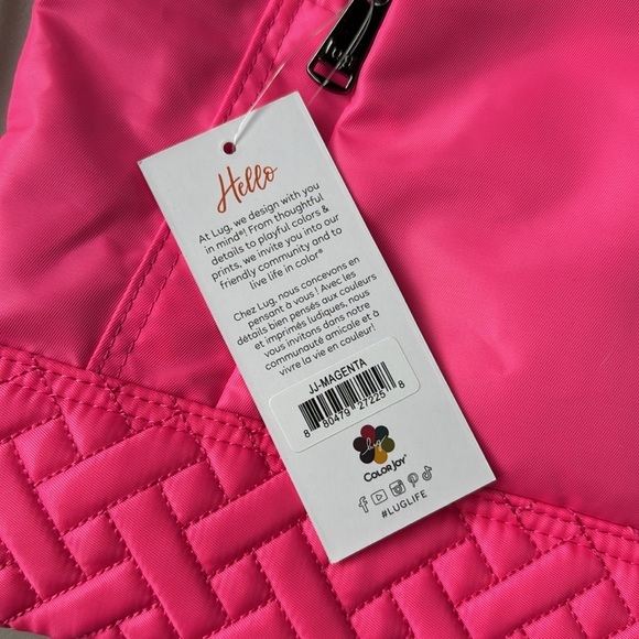 NWT Lug Jumping Jack Drawstring Backpack Magenta Neon Pink - Picture 6 of 12